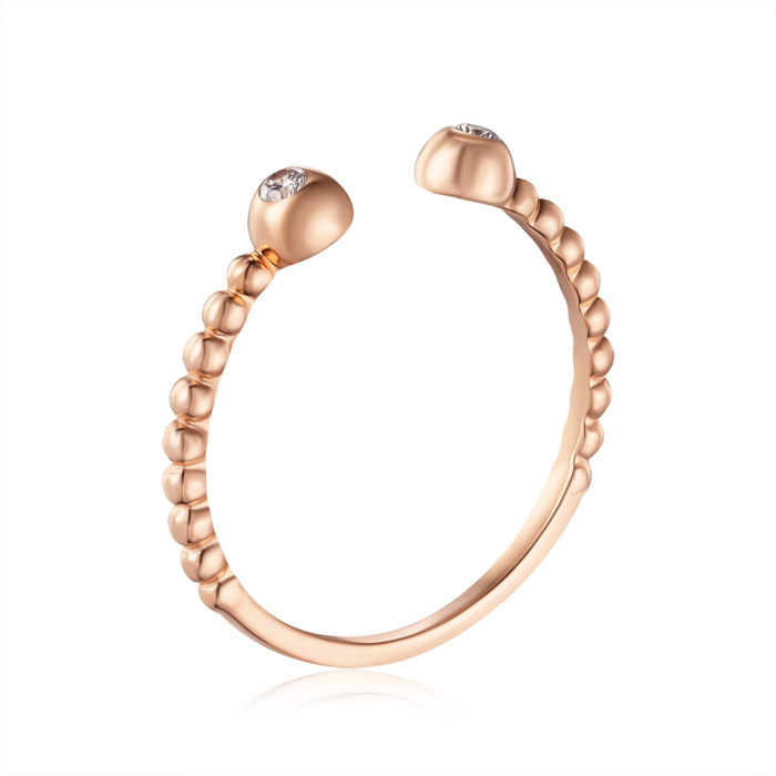 Золотое кольцо с фианитами. Артикул 18968/01/0/17