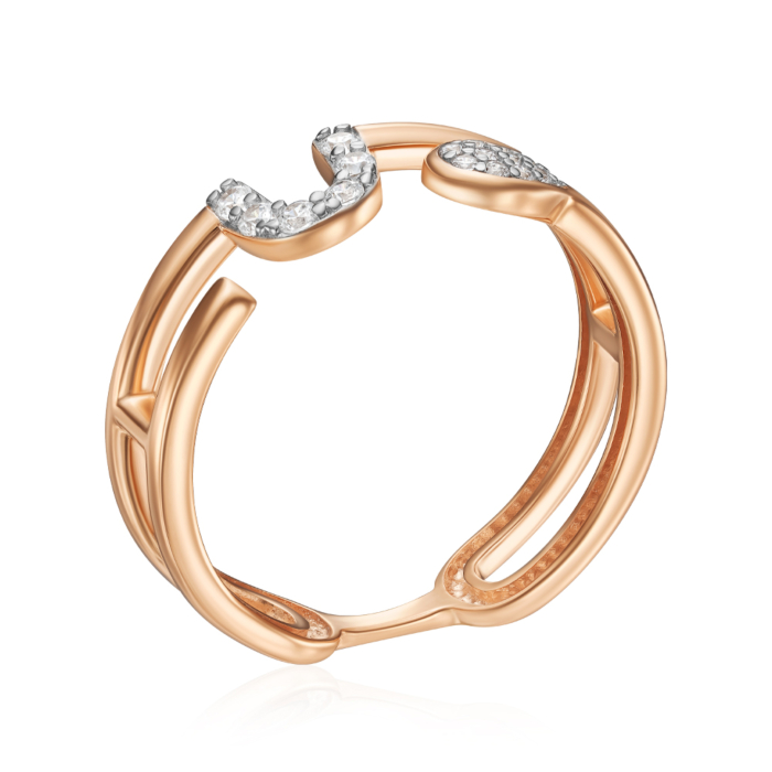 Золота каблучка з фіанітами. Артикул 18969/01/1/854