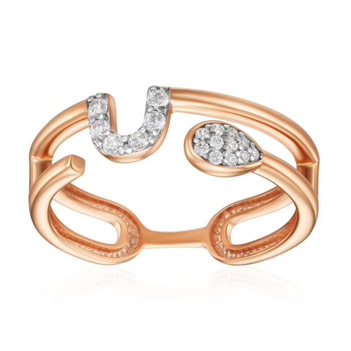 Золота каблучка з фіанітами. Артикул 18969/01/1/854