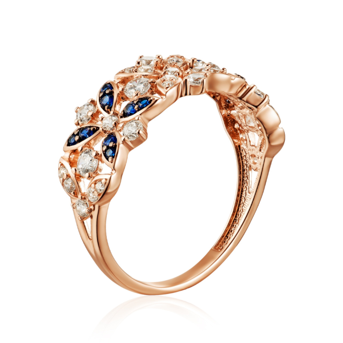 Золота каблучка з фіанітами. Артикул 18976/01/1/4983