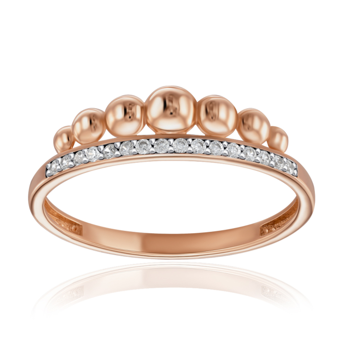 Золотое кольцо с фианитами. Артикул 18983/01/1/1