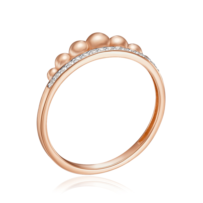 Золотое кольцо с фианитами. Артикул 18983/01/1/1