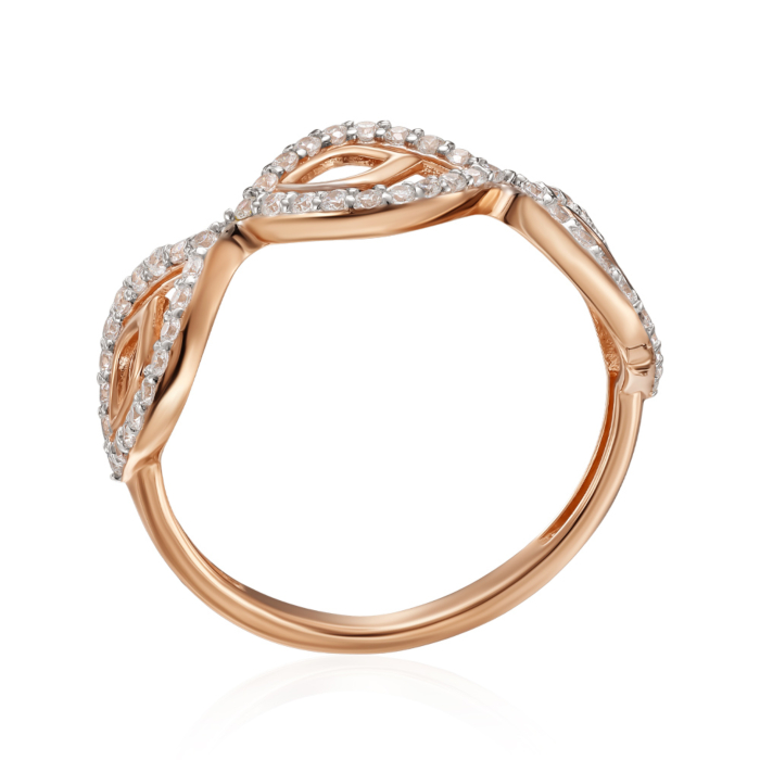 Золота каблучка з фіанітами. Артикул 18985/01/1/1