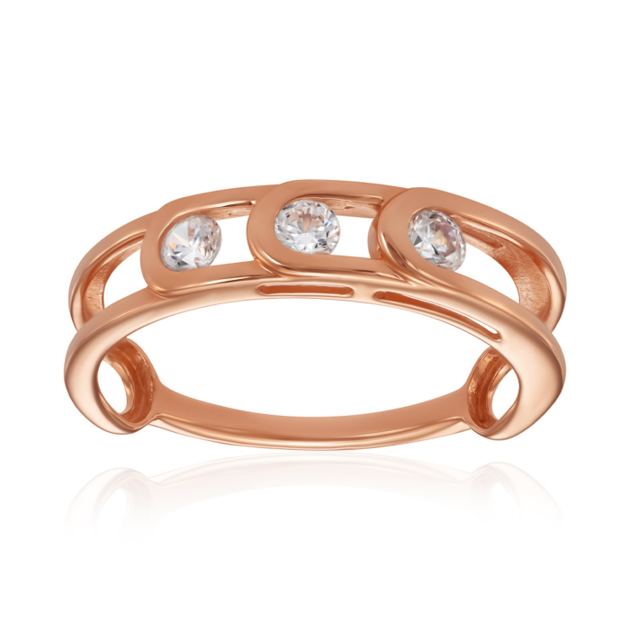 Золотое кольцо с фианитами. Артикул 18986/01/0/171