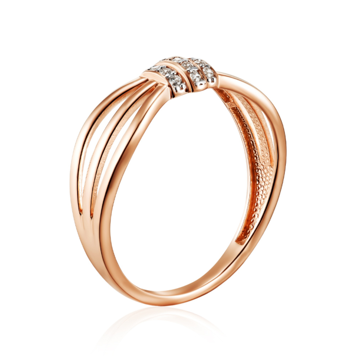Золотое кольцо с фианитами. Артикул 18987/01/1/1