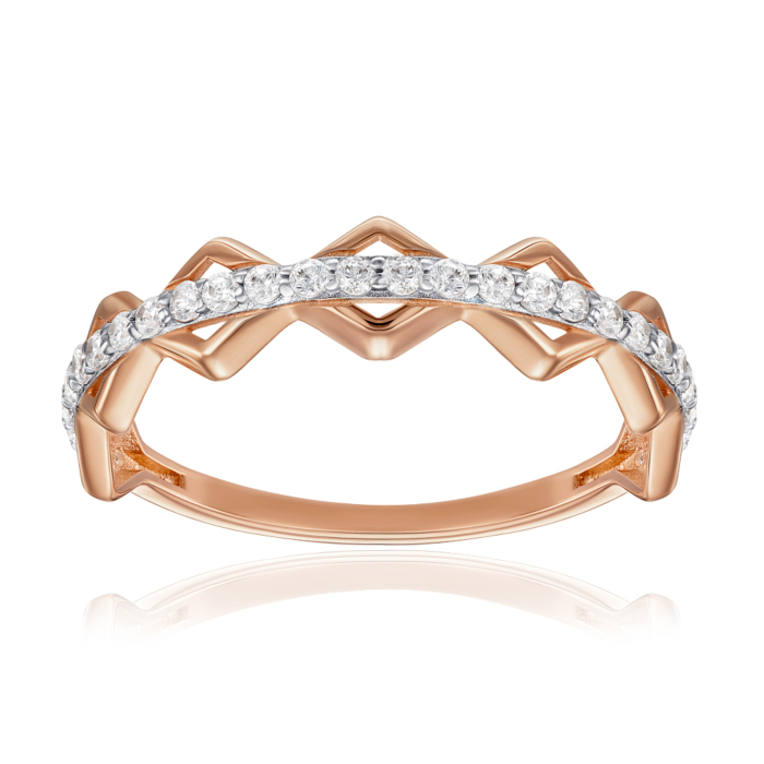 Золотое кольцо с фианитами. Артикул 18988/01/1/13