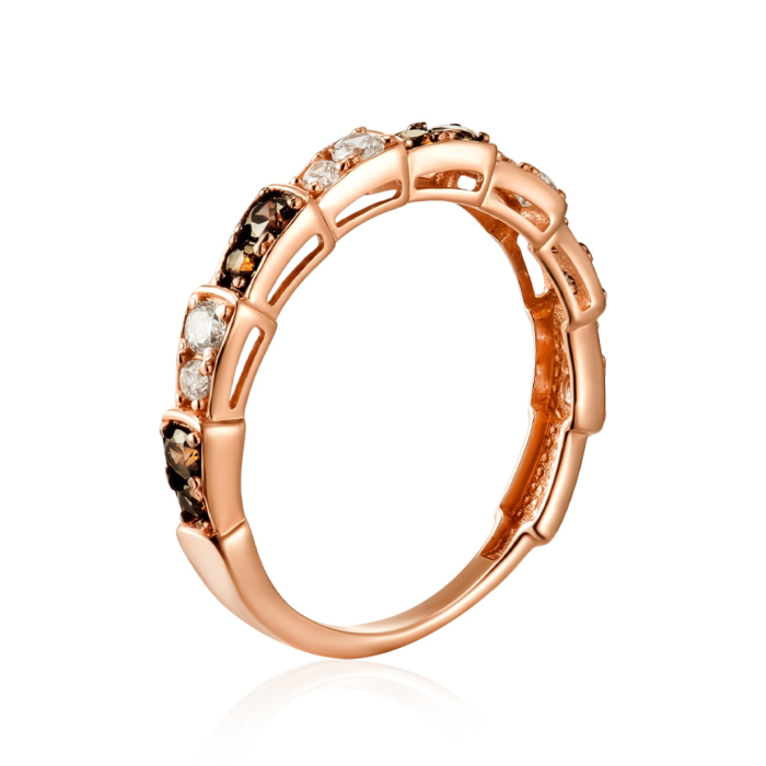 Золотое кольцо с фианитами. Артикул 18991/01/1/21057