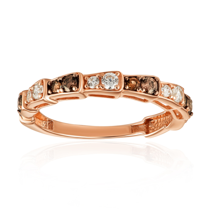 Золотое кольцо с фианитами. Артикул 18991/01/1/21057