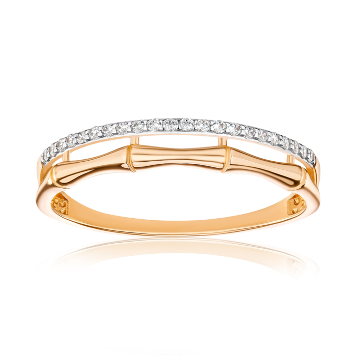 Золотое кольцо с фианитами. Артикул 18998/08/1/1