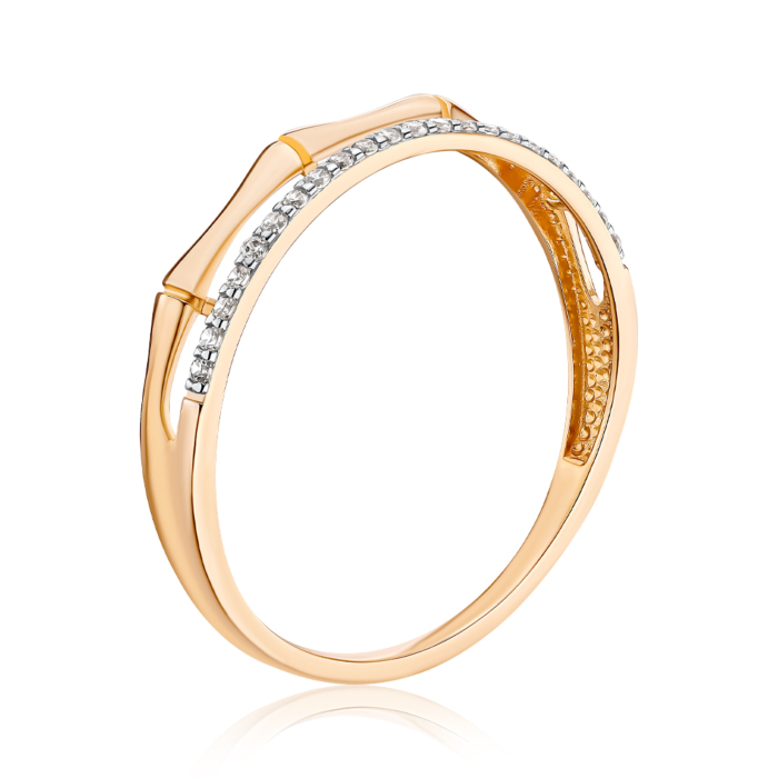 Золотое кольцо с фианитами. Артикул 18998/08/1/1