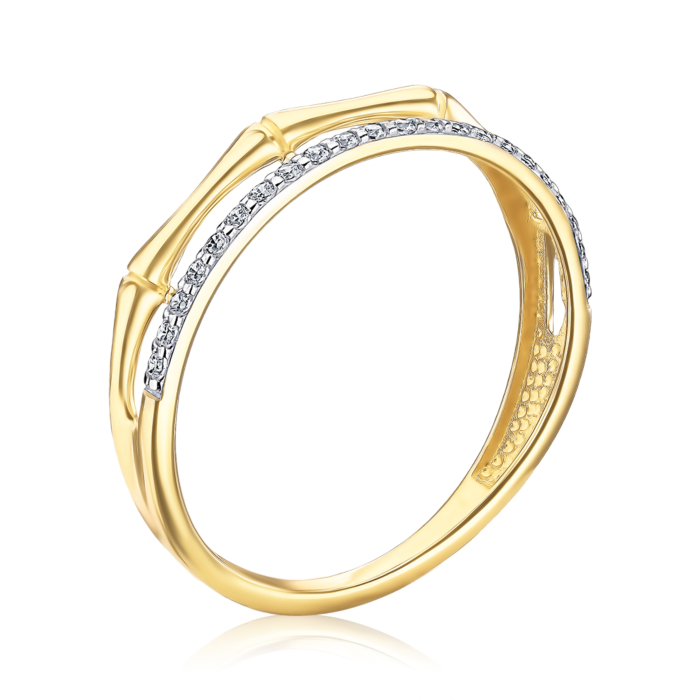 Кольцо из желтого золота с фианитом 18998/03/1/1