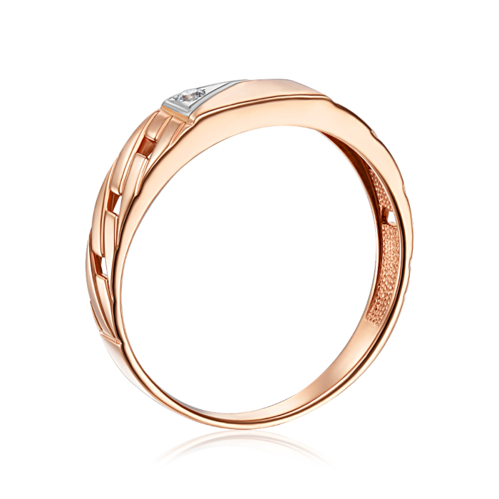 Золотая печатка с фианитом. Артикул 19020/01/1/17