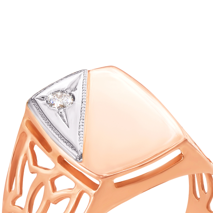 Золота печатка з фіанітом. Артикул 1903/1