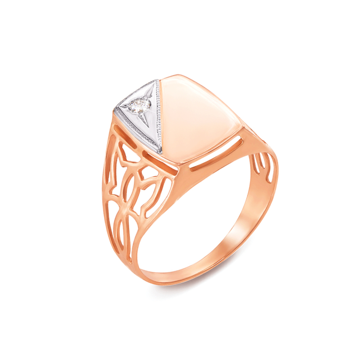 Золота печатка з фіанітом. Артикул 1903/1