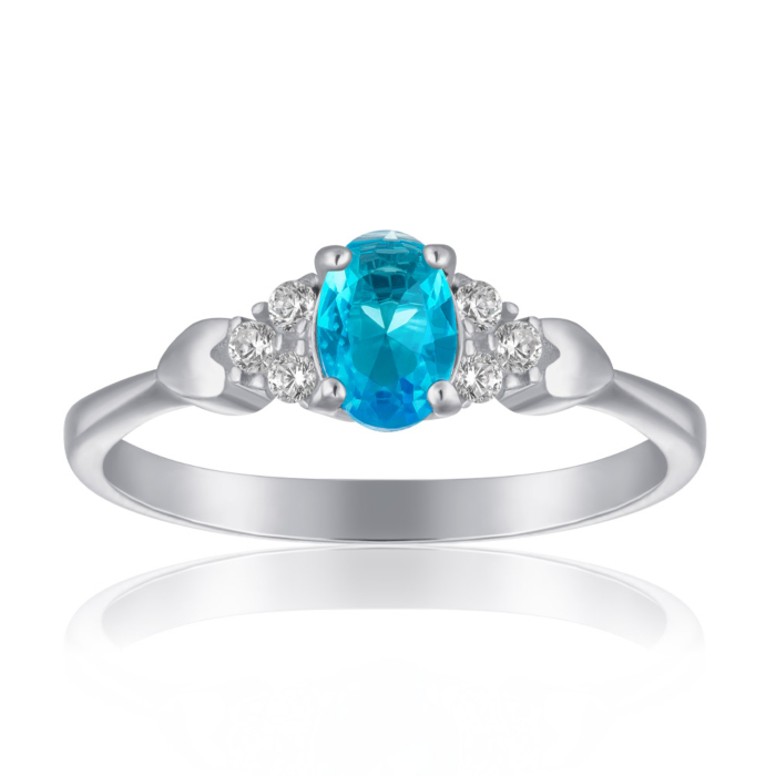 Серебряное кольцо с кварцем и фианитами. Артикул 1909/9р-QSWB