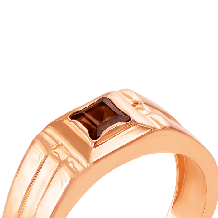 Золота печатка з раухтопазом. Артикул 19103/раух