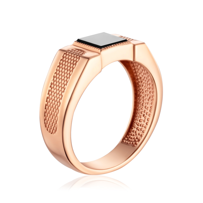 Золота печатка з оніксом. Артикул 19116