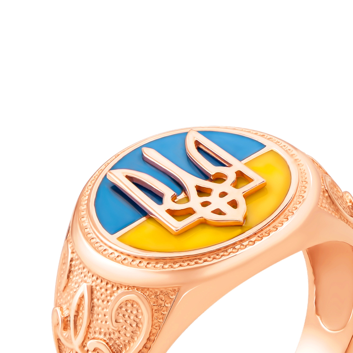 Золота печатка з тризубом. Артикул 19128