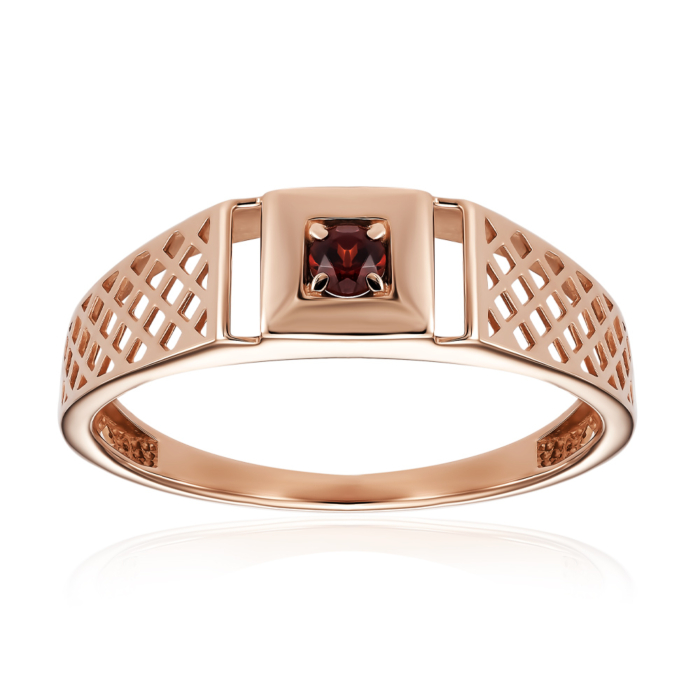 Золотое кольцо с гранатом. Артикул 19169/01/0/5137