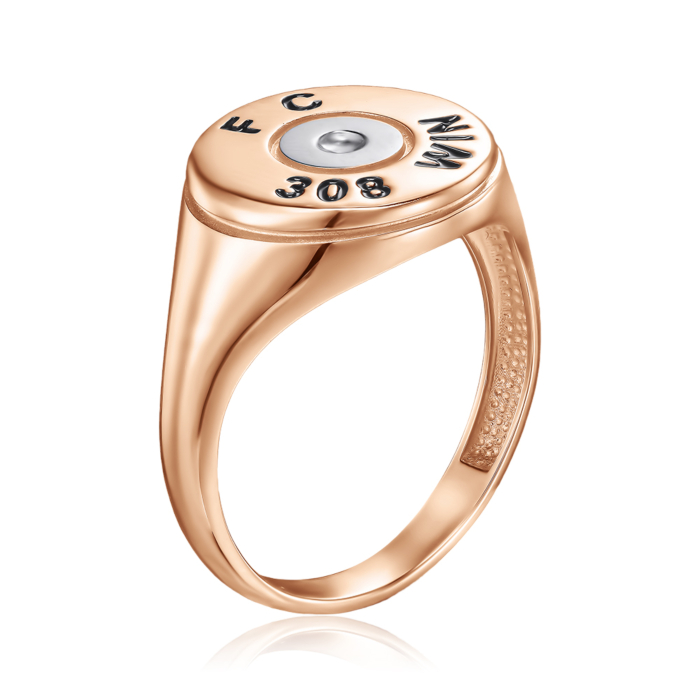 Золота печатка з емаллю 19181/01/1/389