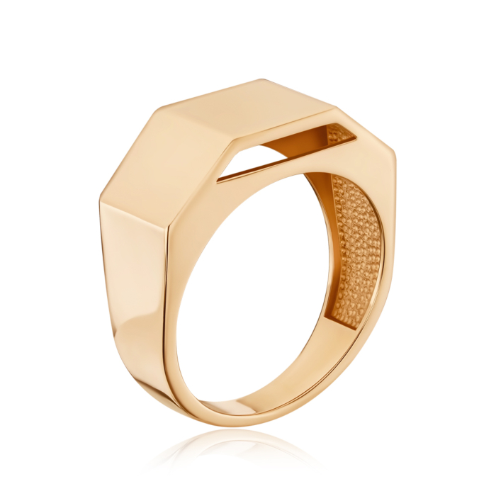 Золотая печатка без вставки 19195/01/0