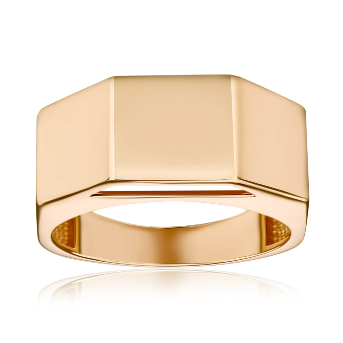 Золотая печатка без вставки 19195/01/0