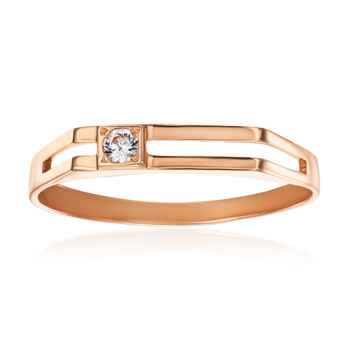 Золотое кольцо с фианитом. Артикул 1962