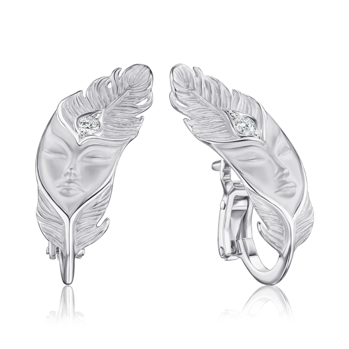 Золотые серьги Magerit с бриллиантом. Артикул 1994.2/04/1/10887