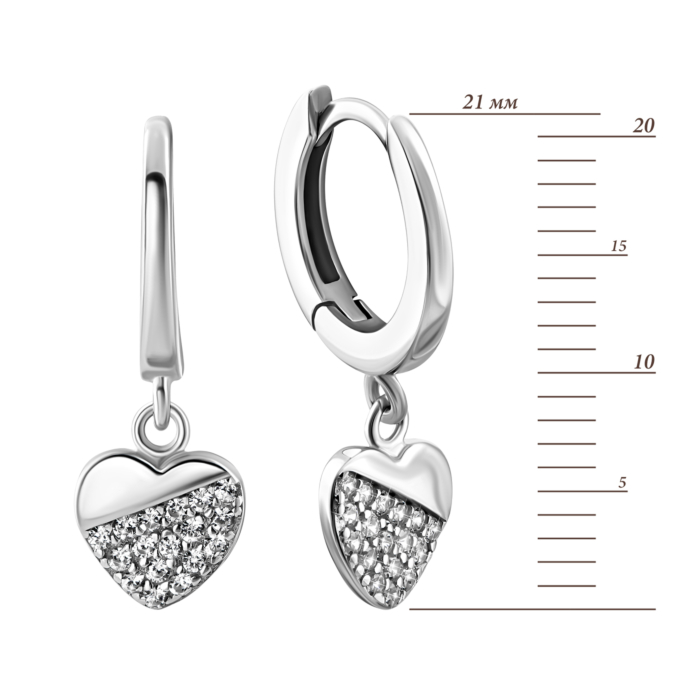Серебряные серьги-подвески c фианитами. Артикул UG51EA104000