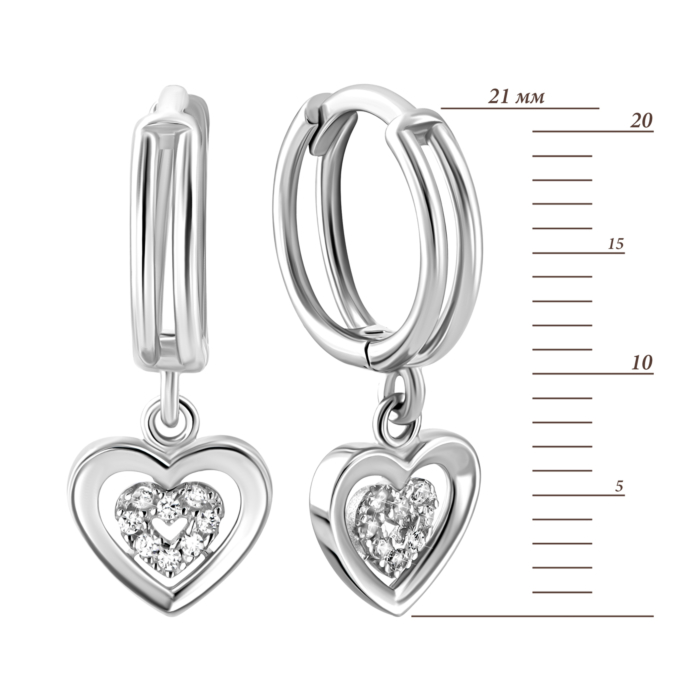Срібні сережки-конго Серце. Артикул UG51EA104025