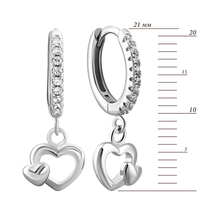 Серебряные серьги-конго Сердце. Артикул UG51EA104695