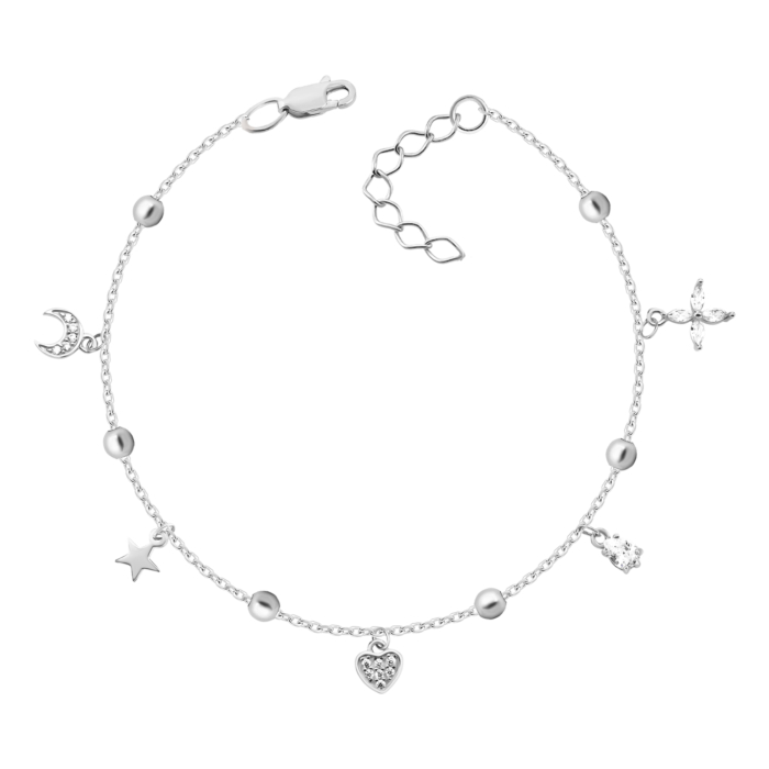Срібний браслет з фіанітами. Артикул UG51BR72406