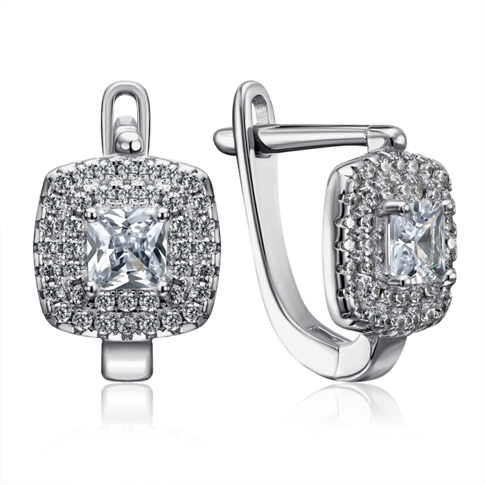 Серебряные серьги с фианитами. Артикул 1EA103920-E/12/1