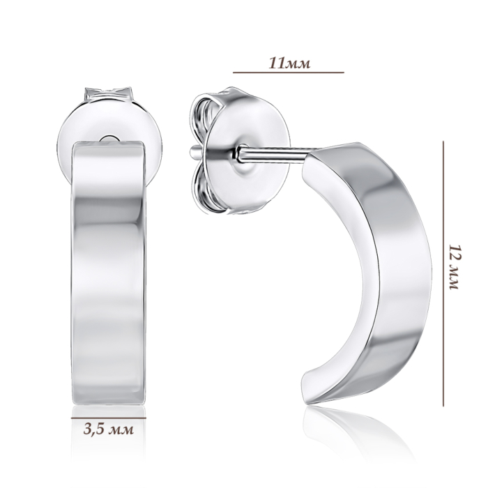 Серебряные серьги-пуссеты без вставки 1EA104431-E/12