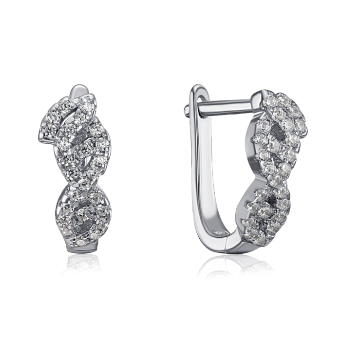 Серебряные серьги с фианитами. Артикул 1EA104736-E/12/1