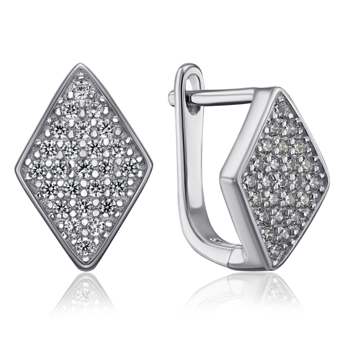 Серебряные серьги с фианитами. Артикул 1EA104795-E/12/1