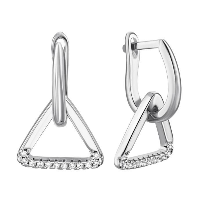 Серебряные серьги-подвески c фианитами. Артикул UG51EA104842