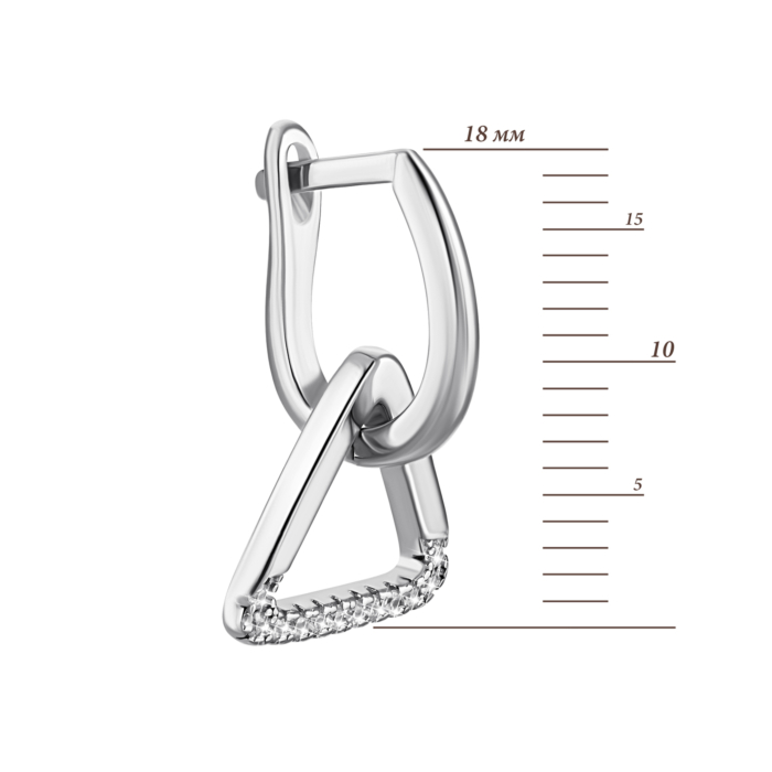 Серебряные серьги-подвески c фианитами. Артикул UG51EA104842