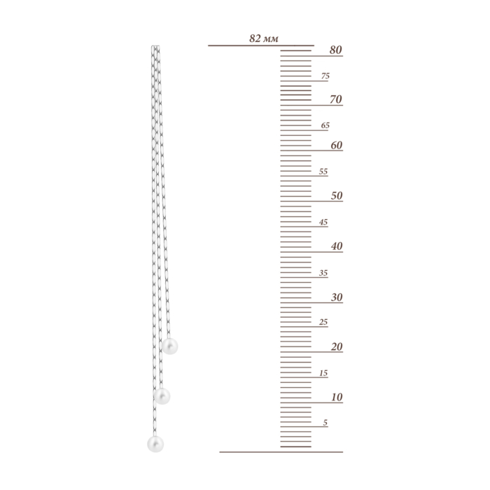 Срібні сережки-підвіски з перлами. Артикул UG51EA104854