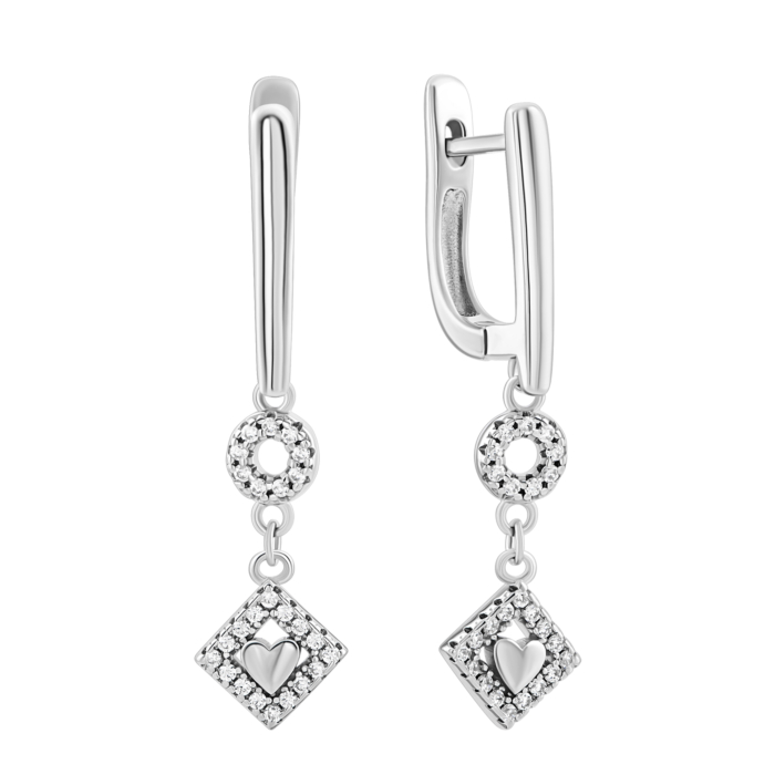 Серебряные серьги-подвески c фианитами. Артикул UG51EA79170