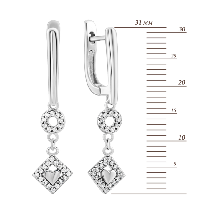 Серебряные серьги-подвески c фианитами. Артикул UG51EA79170
