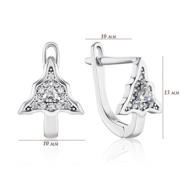 Срібні сережки з фіанітами 1EA92011-E/12/1