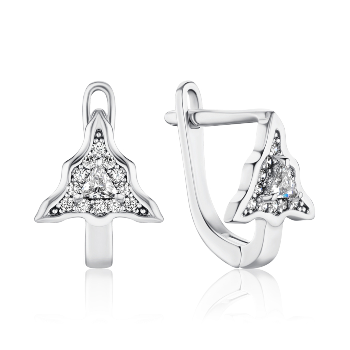 Срібні сережки з фіанітами 1EA92011-E/12/1