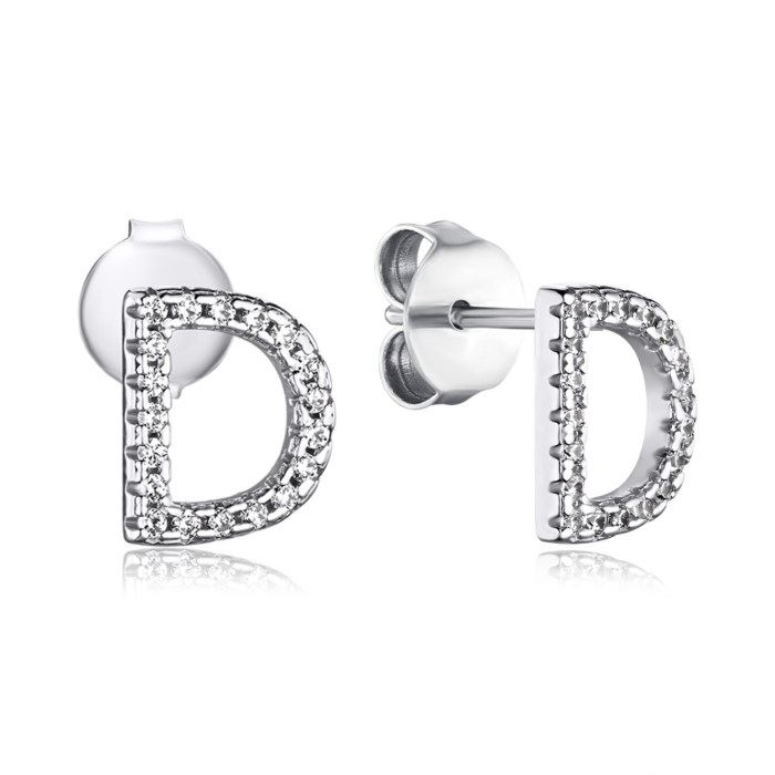 Срібні сережки з фіанітами 1EA92168-E/12/1