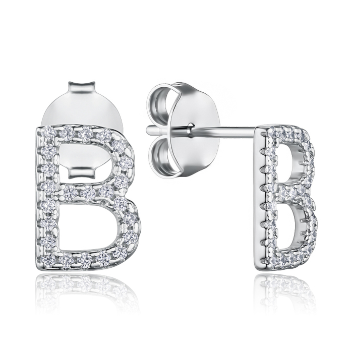 Срібні сережки з фіанітами. Артикул 1EA92175-E/12/1