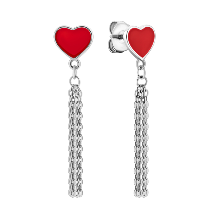 Срібні сережки-підвіски з емаллю. Артикул UG51EA98251