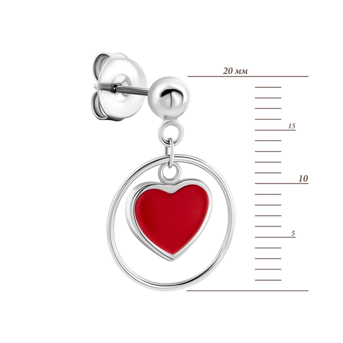 Срібні сережки-підвіски з емаллю. Артикул UG51EA98844