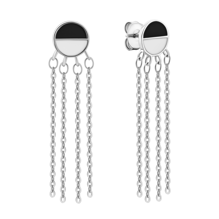 Серебряные серьги-подвески с эмалью. Артикул UG51EA99231