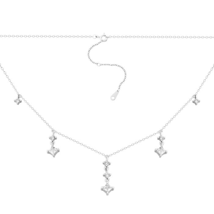 Срібне кольє з фіанітами. Артикул UG51NE56968