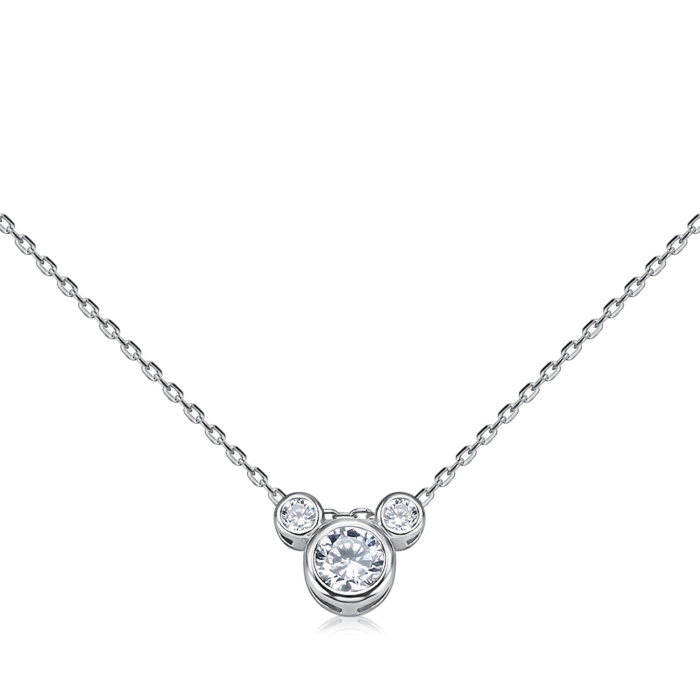 Срібне кольє з фіанітами 1NE57648-K/12/1